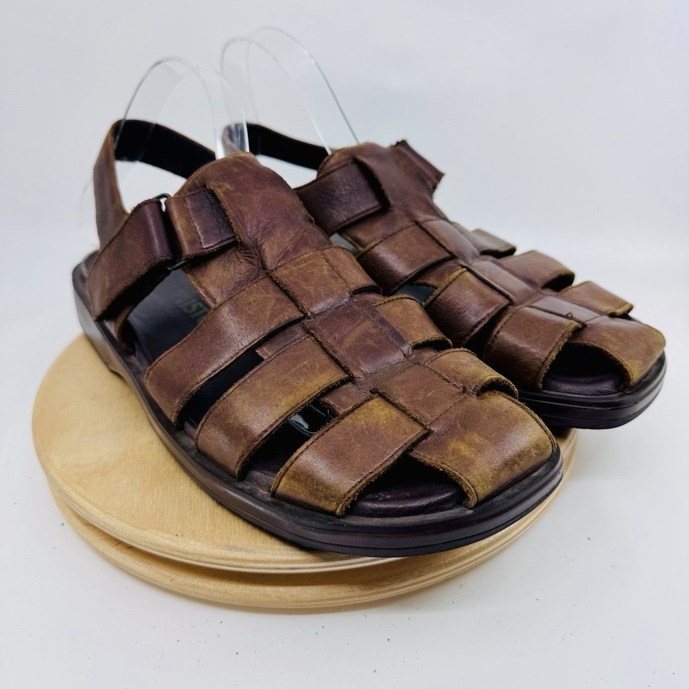 Mephisto Sam Sandals Men's 43 US 9 Brown Leather Fisherman Comfort Shoes